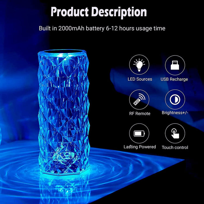 Diamond Crystal Touch Lamp 16 Colors Changing