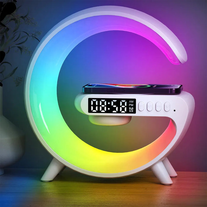 New G Intelligent Lamp with Speaker, Clock and Wireless Charger
