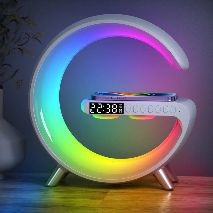 New G Intelligent Lamp with Speaker, Clock and Wireless Charger