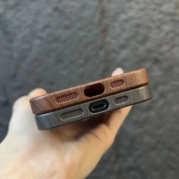Luxury Wood Grain Case with MagSafe for iPhone 15 Pro & Pro Max