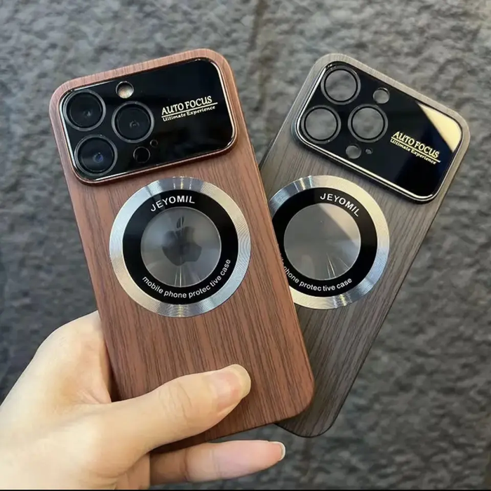 Luxury Wood Grain Case with MagSafe for iPhone 15 Pro & Pro Max