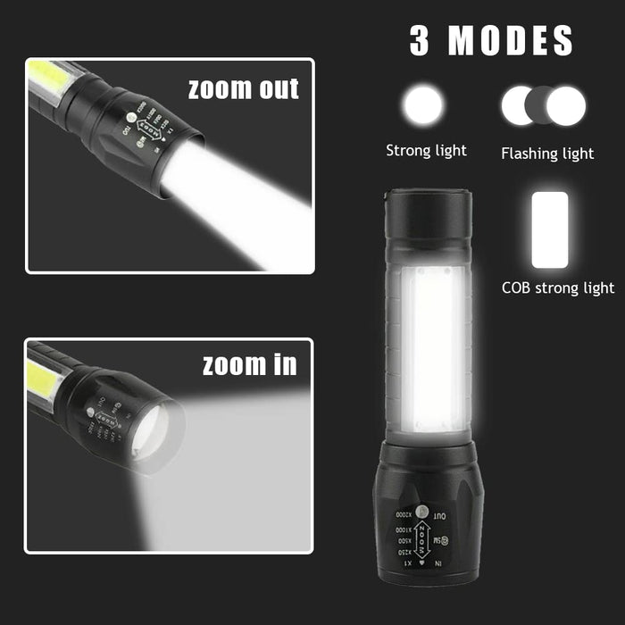 Waterproof LED Mini Flashlight Rechargeable with COB