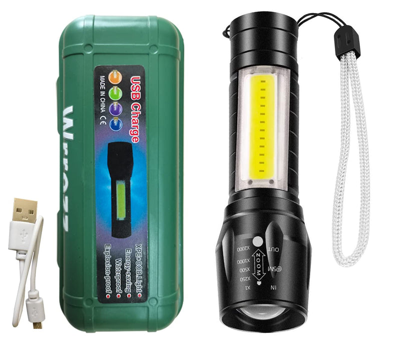 Waterproof LED Mini Flashlight Rechargeable with COB